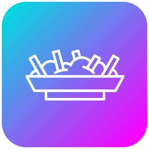 El icono vectorial de Poutine se puede usar para el conjunto de iconos de World Cuisine