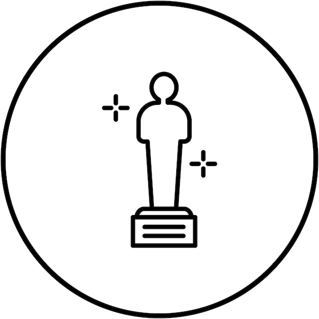 El icono vectorial del premio Oscar se puede usar para el conjunto de iconos de producción de video