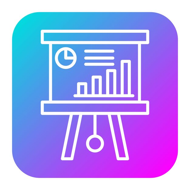 El icono vectorial de presentación gráfica se puede utilizar para el conjunto de iconos de negocios y finanzas