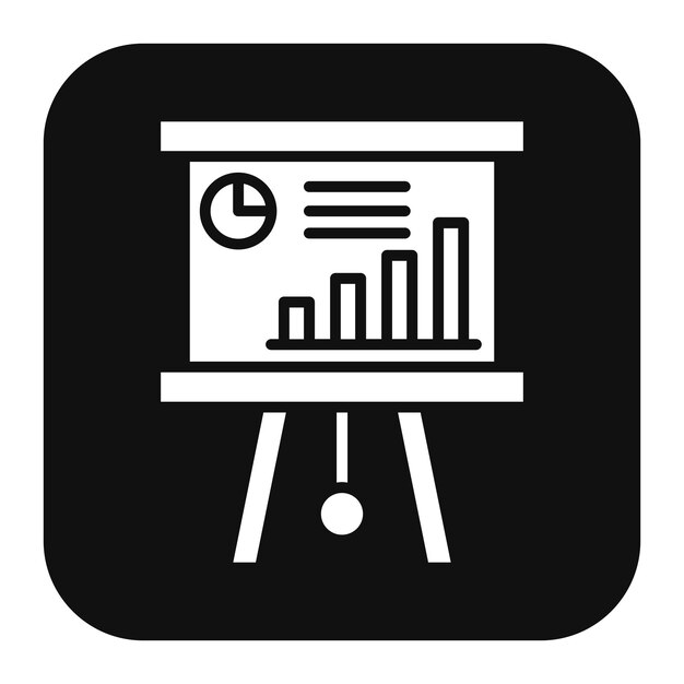 El icono vectorial de presentación gráfica se puede utilizar para el conjunto de iconos de negocios y finanzas