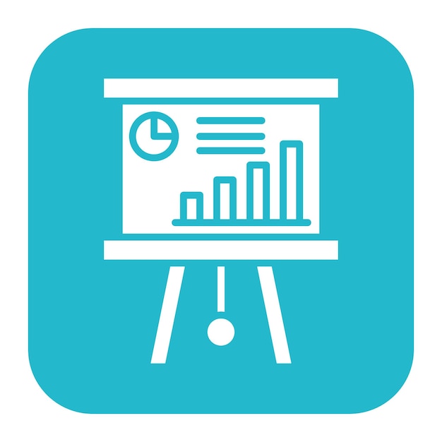 El icono vectorial de presentación gráfica se puede utilizar para el conjunto de iconos de negocios y finanzas