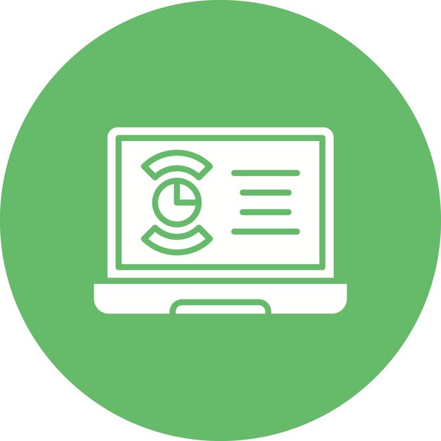 El icono vectorial de la presentación del portátil se puede utilizar para el conjunto de iconos de trabajo desde el hogar
