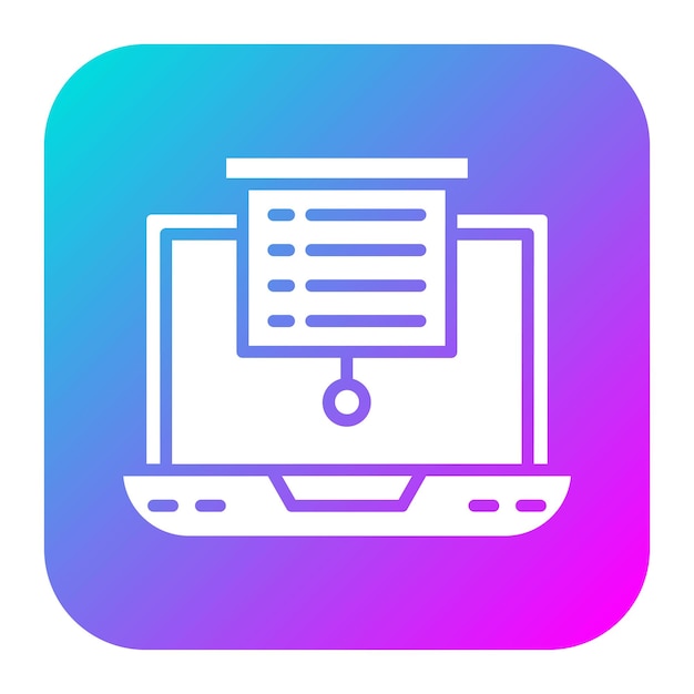 El icono vectorial de la presentación del portátil se puede utilizar para el conjunto de iconos de trabajo desde el hogar