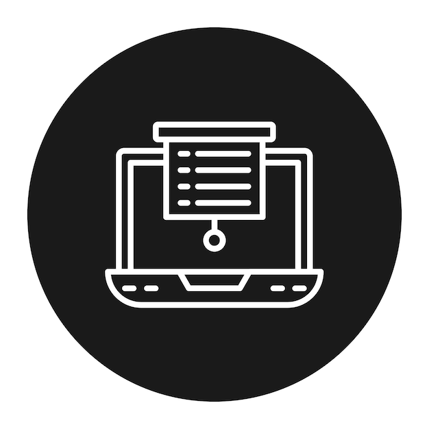 El icono vectorial de la presentación del portátil se puede utilizar para el conjunto de iconos de trabajo desde el hogar