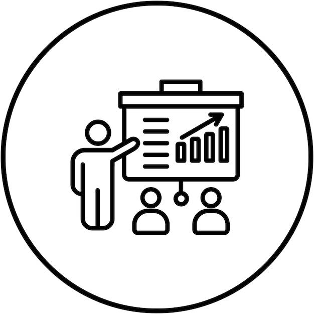 El icono vectorial de presentación se puede utilizar para el conjunto de iconos de marketing en línea