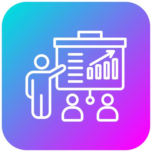 El icono vectorial de presentación se puede utilizar para el conjunto de iconos de marketing en línea