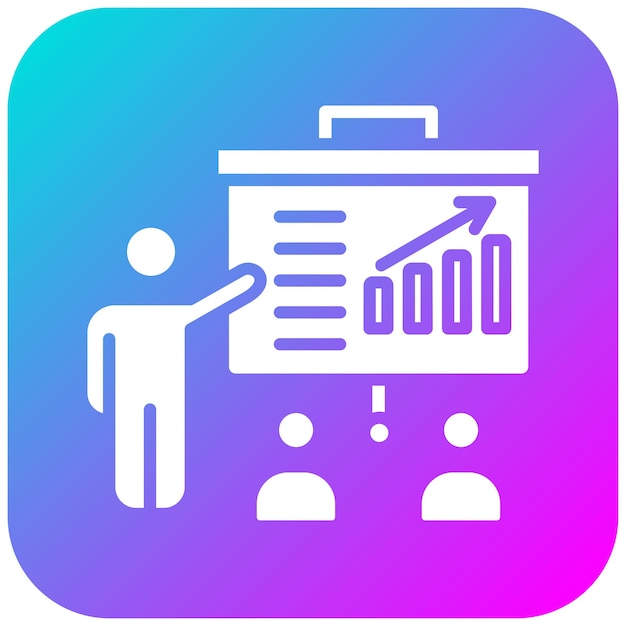 El icono vectorial de presentación se puede utilizar para el conjunto de iconos de marketing en línea