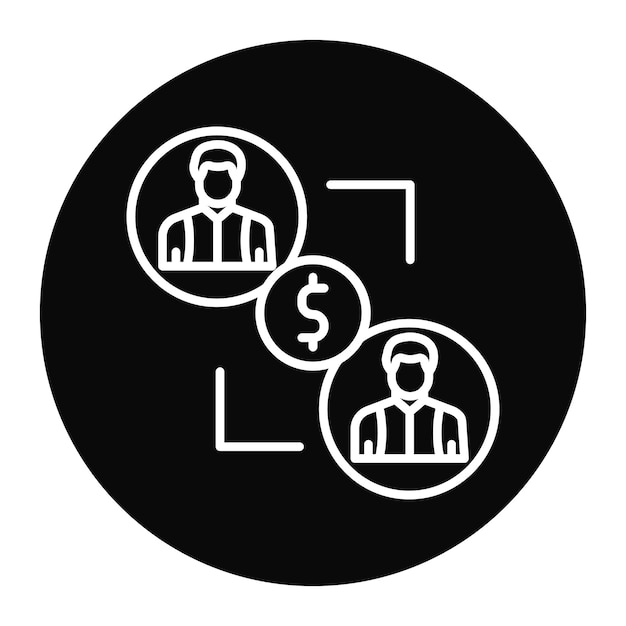 El icono vectorial de préstamos entre pares se puede utilizar para el conjunto de iconos de negocios basados en el hogar