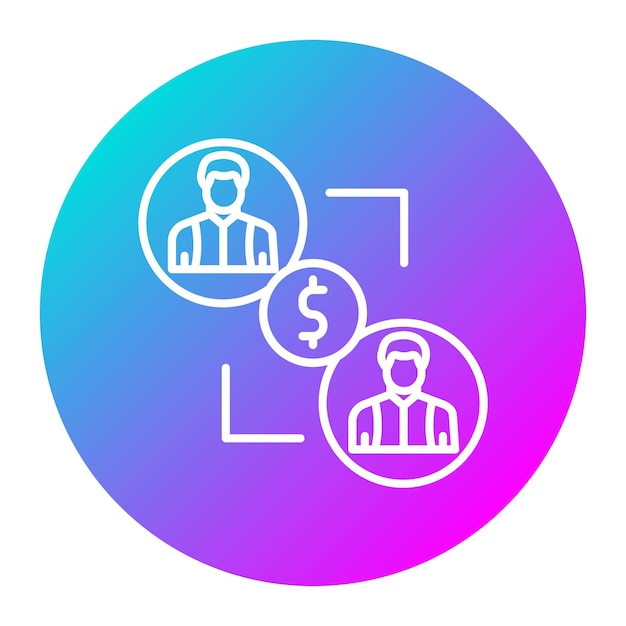 El icono vectorial de préstamos entre pares se puede utilizar para el conjunto de iconos de negocios basados en el hogar