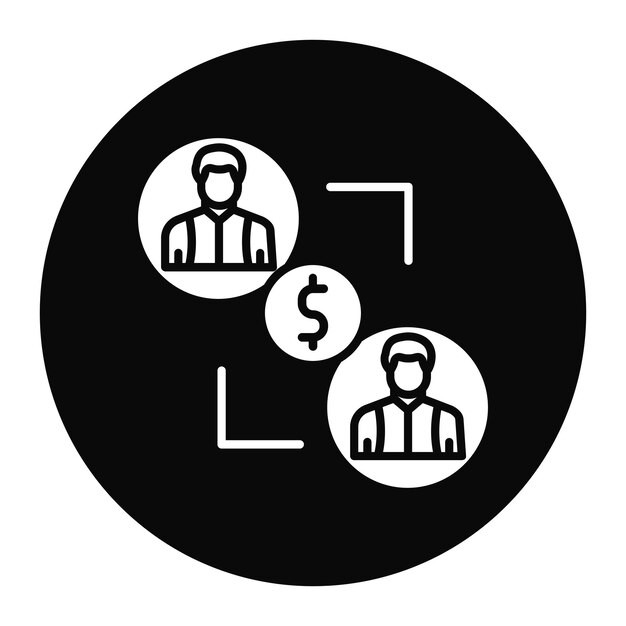 El icono vectorial de préstamos entre pares se puede utilizar para el conjunto de iconos de negocios basados en el hogar