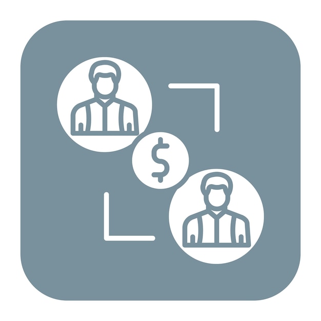 El icono vectorial de préstamos entre pares se puede utilizar para el conjunto de iconos de negocios basados en el hogar