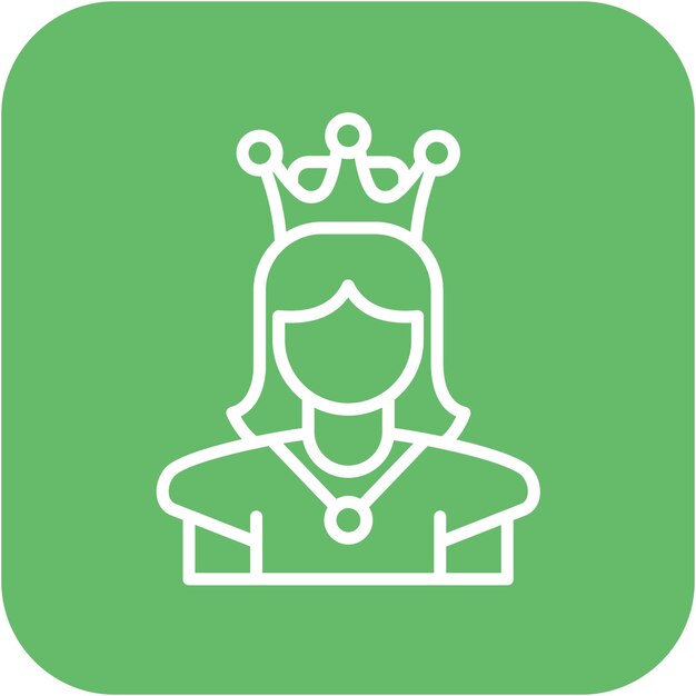 El icono vectorial de la princesa se puede usar para el conjunto de iconos de cuentos de hadas