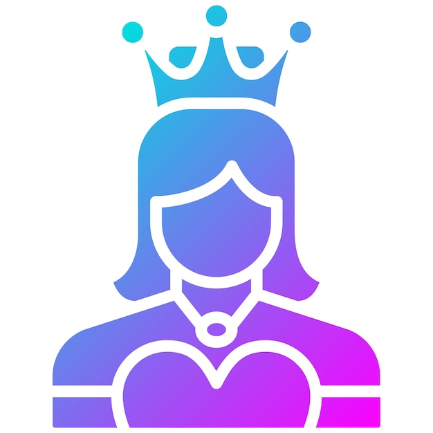 El icono vectorial de la princesa se puede usar para el conjunto de iconos medievales