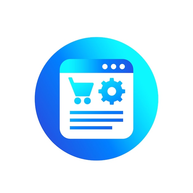 icono vectorial de procesamiento de pedidos de compras en línea