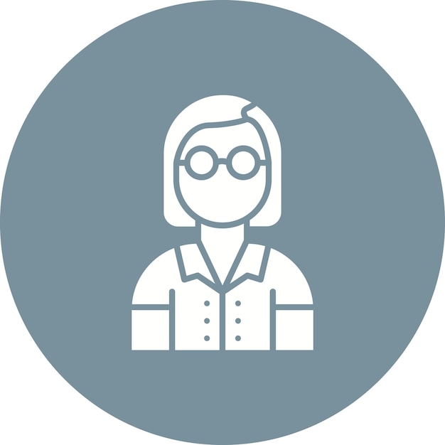 El icono vectorial del profesor femenino se puede utilizar para el conjunto de iconos de aprendizaje