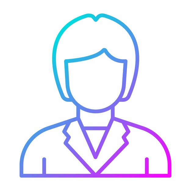 El icono vectorial del profesor femenino se puede utilizar para el conjunto de iconos de aprendizaje