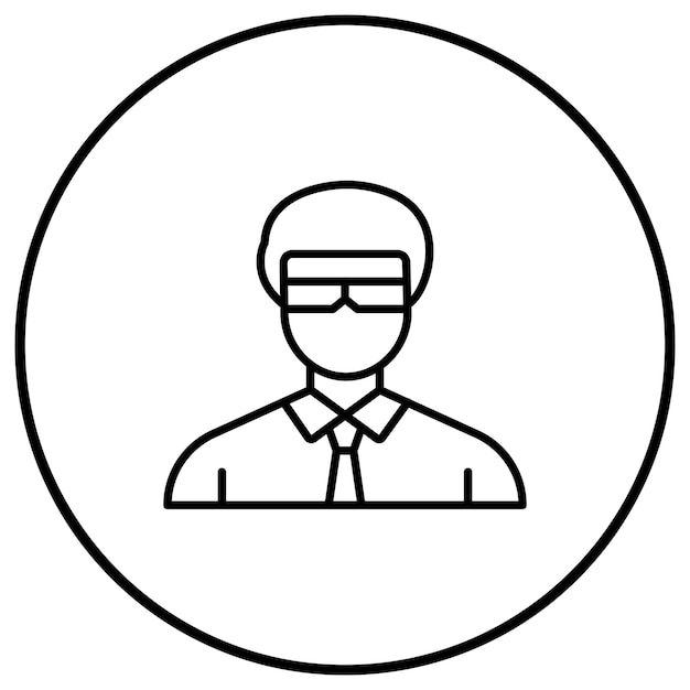 El icono vectorial del profesor masculino se puede usar para el conjunto de iconos de aprendizaje