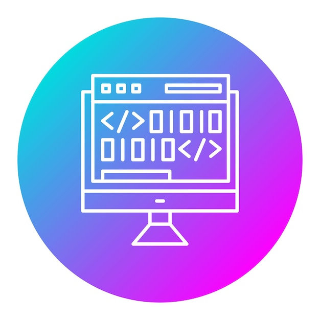 El icono vectorial de programación se puede utilizar para el conjunto de iconos seo y sem