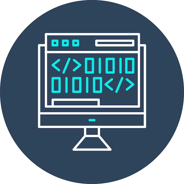 El icono vectorial de programación se puede utilizar para el conjunto de iconos SEO y SEM