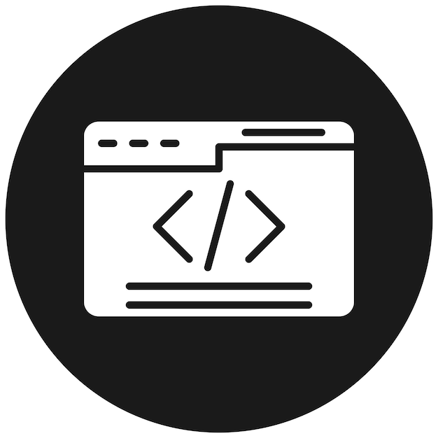 El icono vectorial de programación web se puede utilizar para el conjunto de iconos de marketing