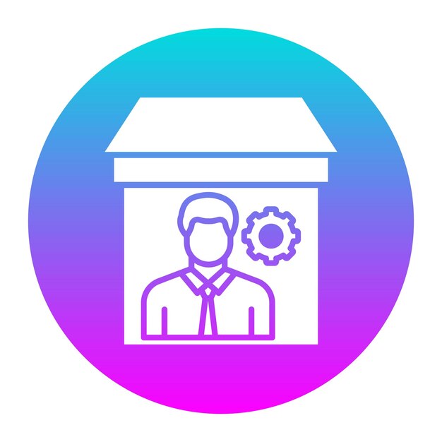 El icono vectorial del propietario del almacén se puede utilizar para el conjunto de iconos del Almacén