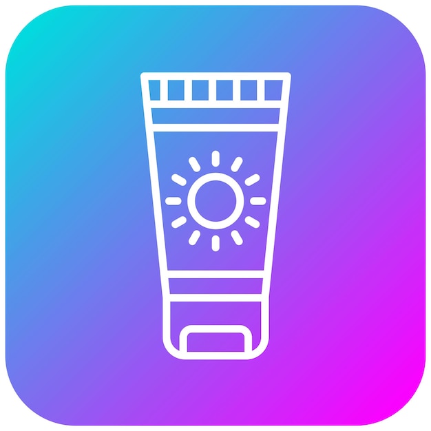 El icono vectorial de protector solar se puede usar para el conjunto de iconos de diversión al aire libre