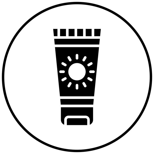 El icono vectorial de protector solar se puede usar para el conjunto de iconos de diversión al aire libre
