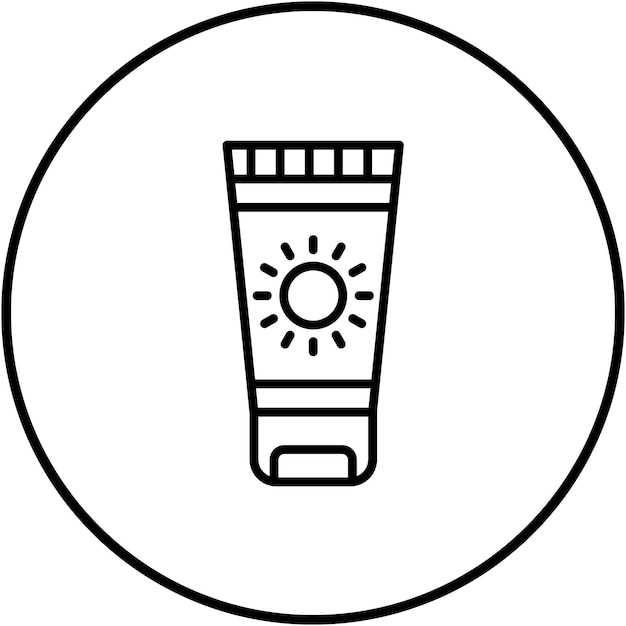 El icono vectorial de protector solar se puede usar para el conjunto de iconos de diversión al aire libre