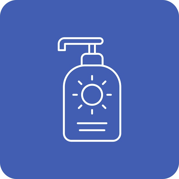 El icono vectorial de protector solar se puede utilizar para el conjunto de iconos de farmacia