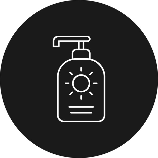 El icono vectorial de protector solar se puede utilizar para el conjunto de iconos de farmacia