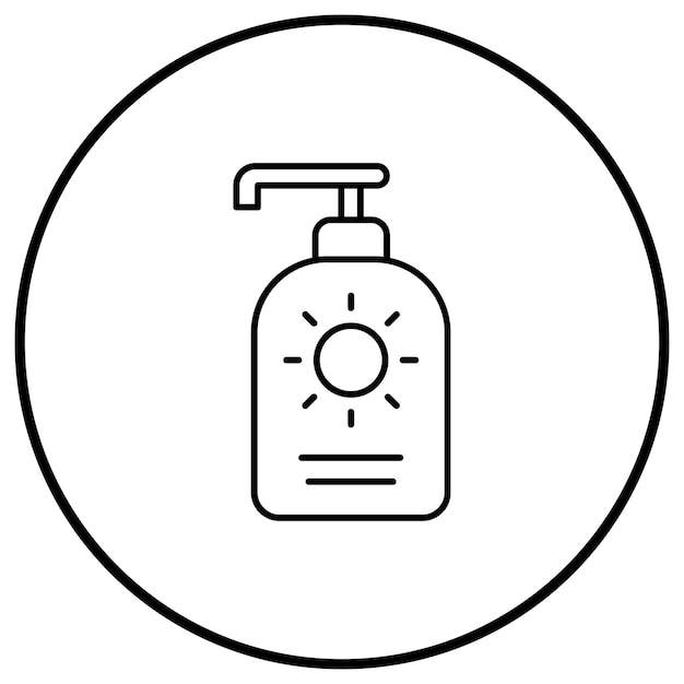 El icono vectorial de protector solar se puede utilizar para el conjunto de iconos de farmacia