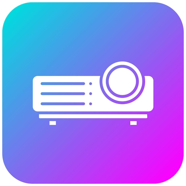 El icono vectorial del proyector se puede utilizar para el conjunto de iconos de computadora y hardware