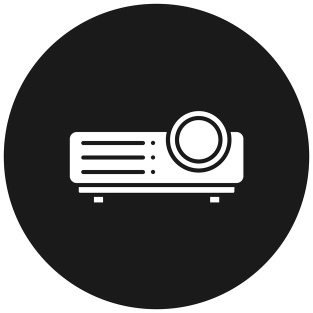 El icono vectorial del proyector se puede utilizar para el conjunto de iconos de computadora y hardware