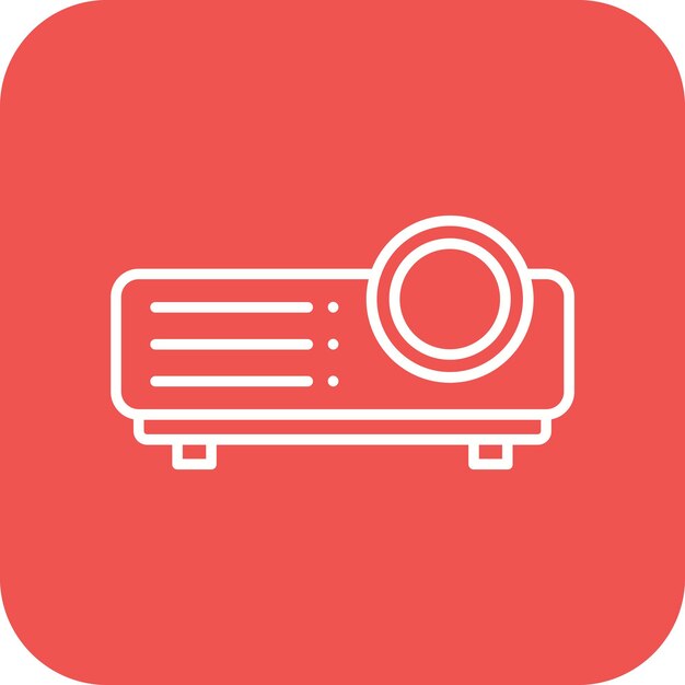 El icono vectorial del proyector se puede utilizar para el conjunto de iconos de computadora y hardware