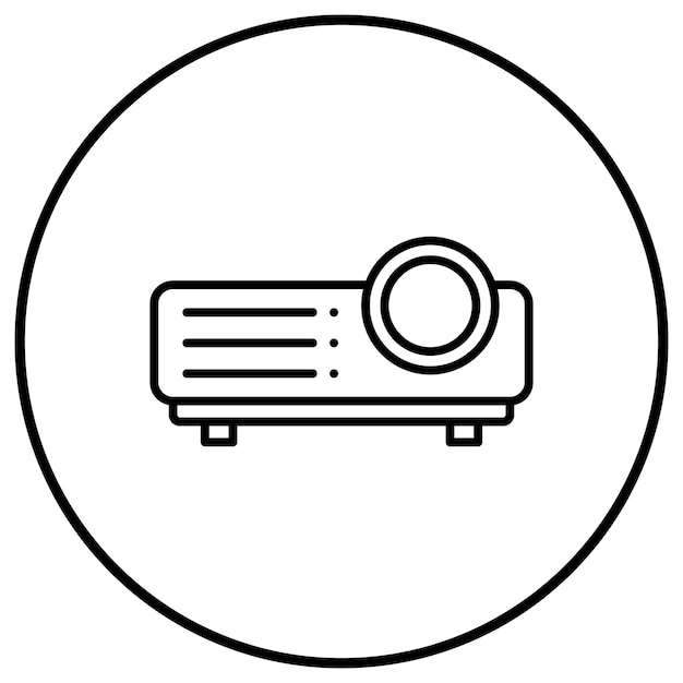 El icono vectorial del proyector se puede utilizar para el conjunto de iconos de computadora y hardware