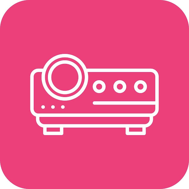El icono vectorial del proyector de video se puede utilizar para el conjunto de iconos de entretenimiento