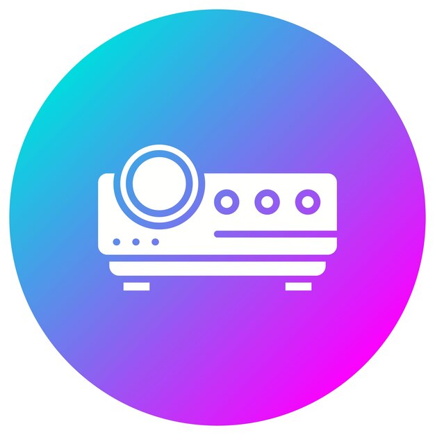 El icono vectorial del proyector de video se puede utilizar para el conjunto de iconos de entretenimiento