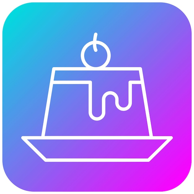 El icono vectorial de pudín se puede usar para el conjunto de iconos de dulces y caramelos