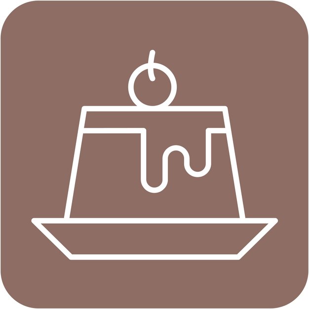 El icono vectorial de pudín se puede usar para el conjunto de iconos de dulces y caramelos