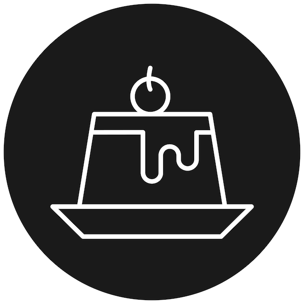 El icono vectorial de pudín se puede usar para el conjunto de iconos de dulces y caramelos