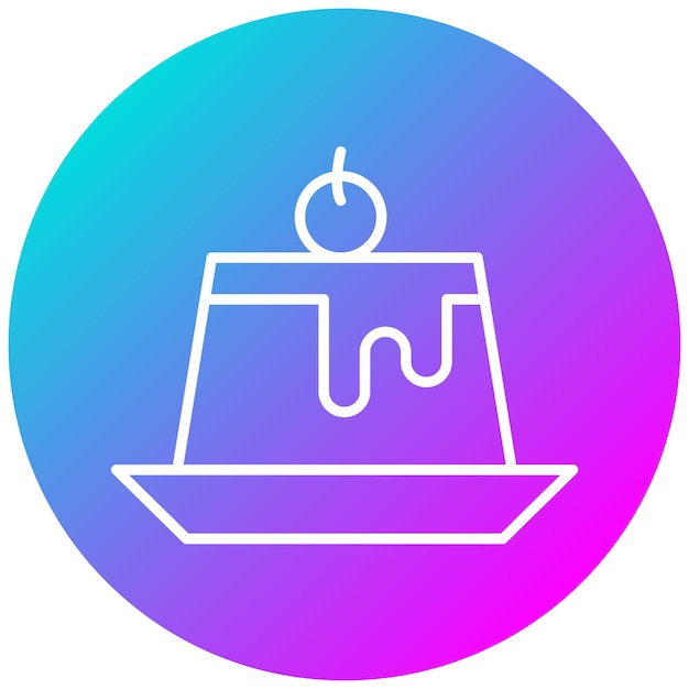 El icono vectorial de pudín se puede usar para el conjunto de iconos de dulces y caramelos