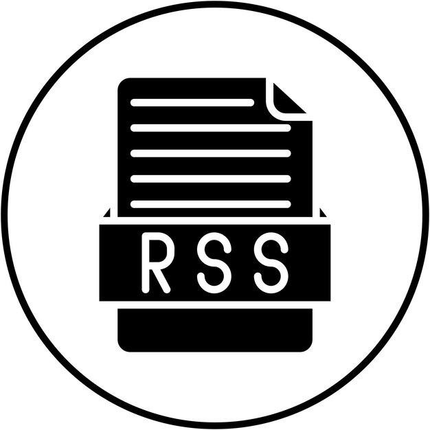 El icono vectorial se puede utilizar para el conjunto de iconos de formatos de archivo RSS