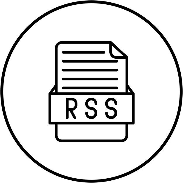 El icono vectorial se puede utilizar para el conjunto de iconos de formatos de archivo RSS