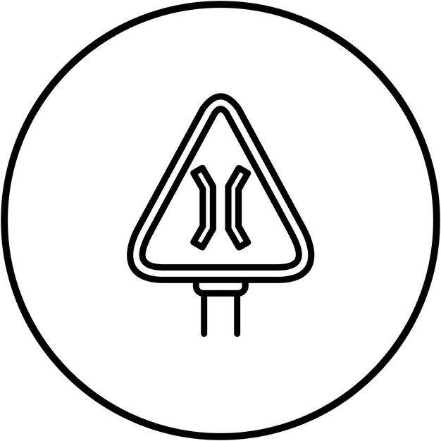 El icono vectorial del puente estrecho se puede utilizar para el conjunto de iconos de señales de tráfico