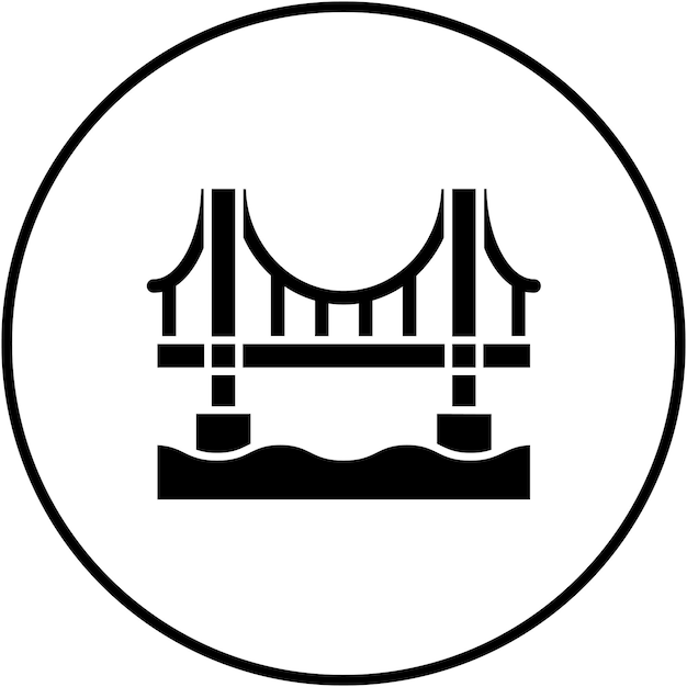 El icono vectorial del puente Golden Gate se puede usar para el conjunto de iconos de puntos de referencia