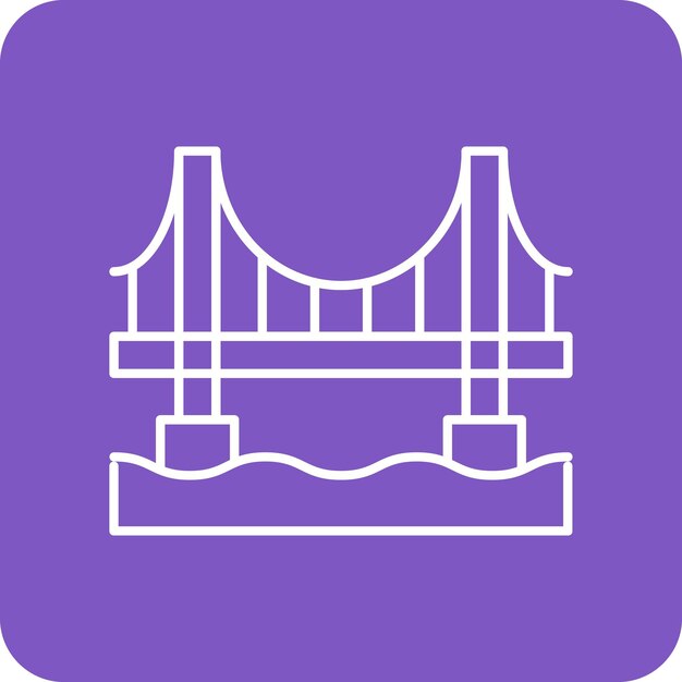 El icono vectorial del puente Golden Gate se puede usar para el conjunto de iconos de puntos de referencia