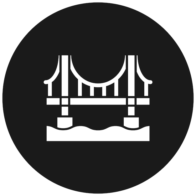 El icono vectorial del puente Golden Gate se puede usar para el conjunto de iconos de puntos de referencia