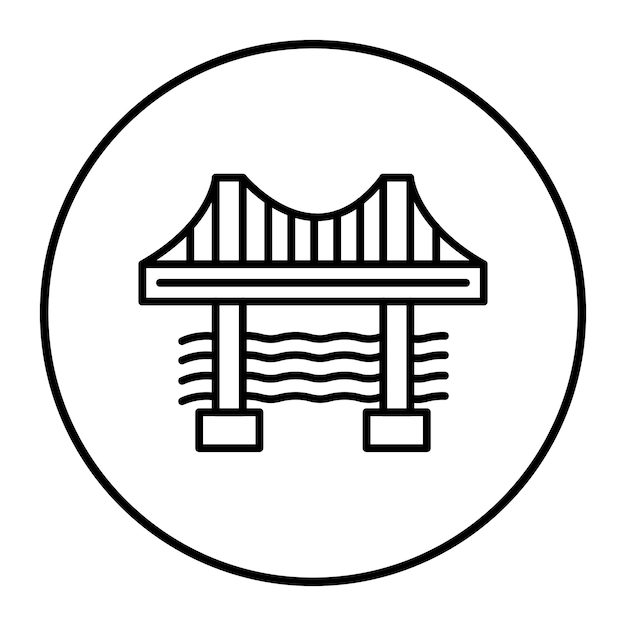 El icono vectorial del puente se puede utilizar para el conjunto de iconos del ferrocarril