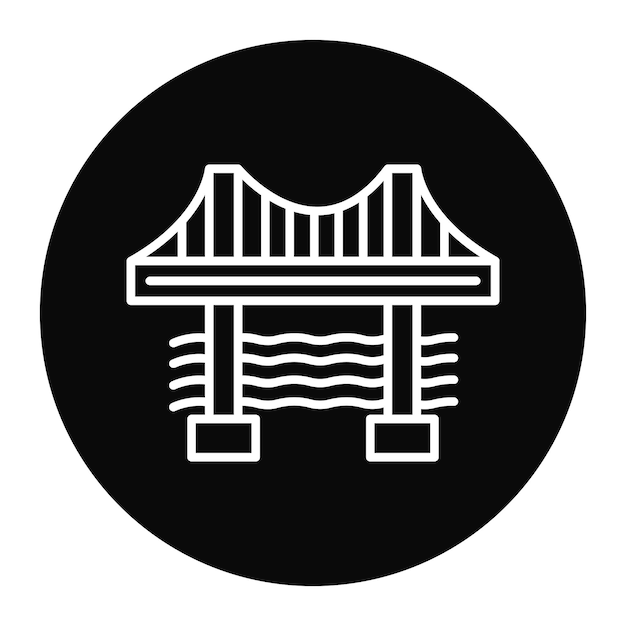 El icono vectorial del puente se puede utilizar para el conjunto de iconos del ferrocarril