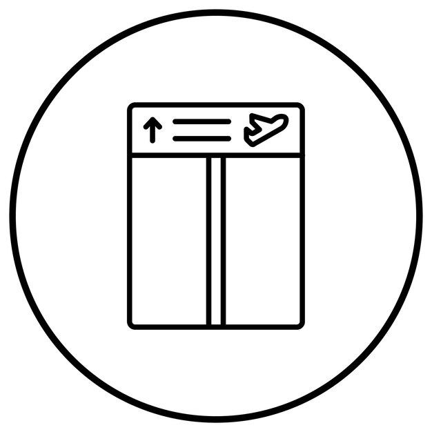 El icono vectorial de la puerta de embarque se puede utilizar para el conjunto de iconos de inmigración